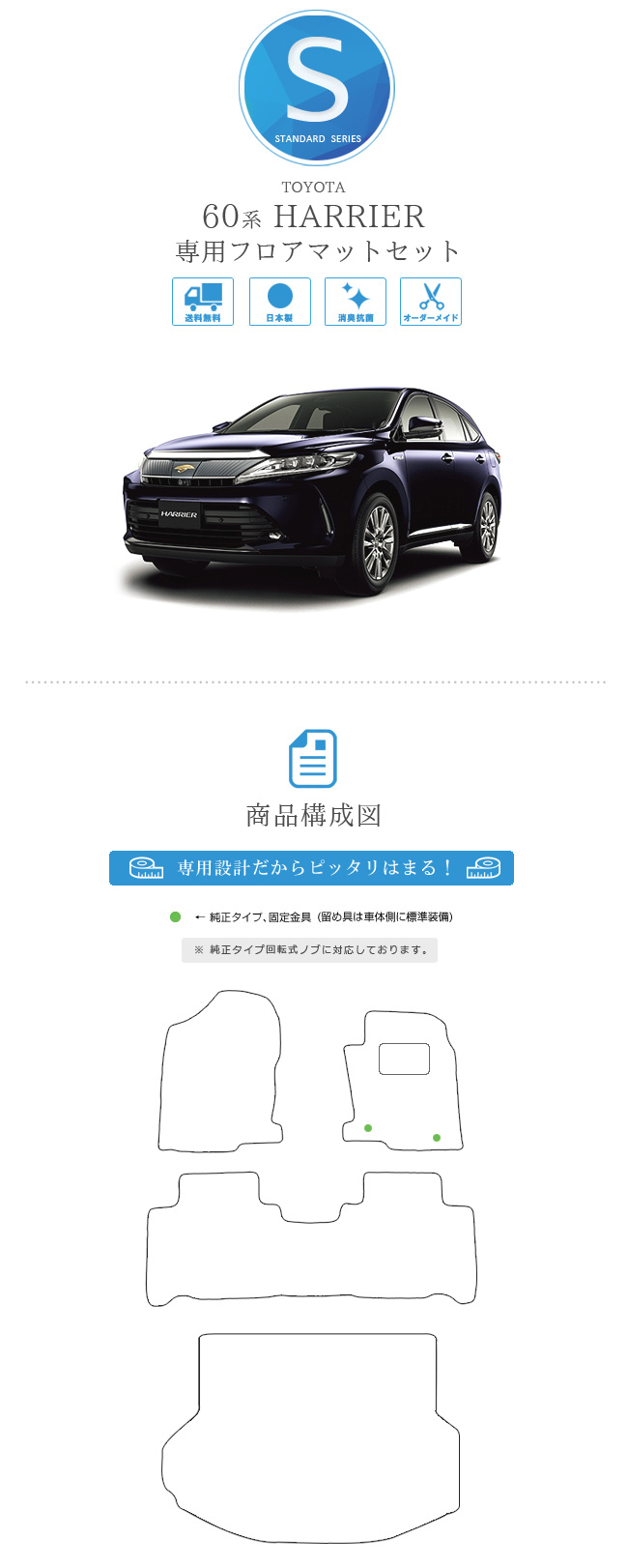 人気の春夏 カーマット フロアマット トヨタ ハリアー 25年12〜 ガソリン車-スタンダードベージュ fucoa.cl